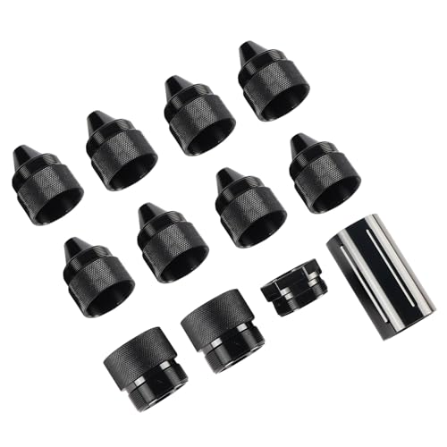 Black 1.375''X24 Aluminum Alloy Cone Shaped Parts with Sealed End Cap Fit for Fretlina Kenworth Peterbilt Volvo MCCA, Cone Tire Anti Theft Sealing End Cover, 12 Pack