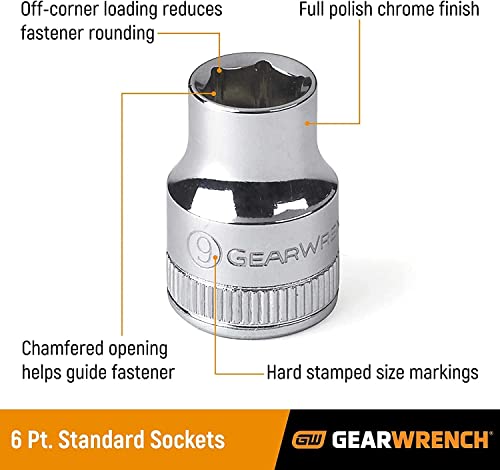 GEARWRENCH 47 Piece 1/4" Drive 6 Point SAE/Metric Socket Set| 80314D 1/4" 47-piece kit