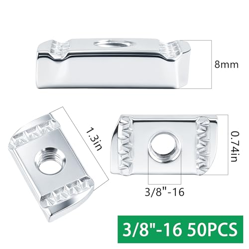 1/4"-20 Strut Channel Nuts, 50 Pack No Spring Unistrut Hardware Without Spring 1/4"-20