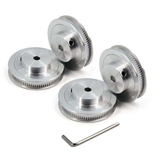 2GT Pulley 80 Teeth 6.35mm Bore 80T Timing Belt Pulley Synchronous Wheel Aluminum for Width 6mm Belt 3D Printers Parts, 4pcs/Pack(Size: 80T-6.35mm Bore)