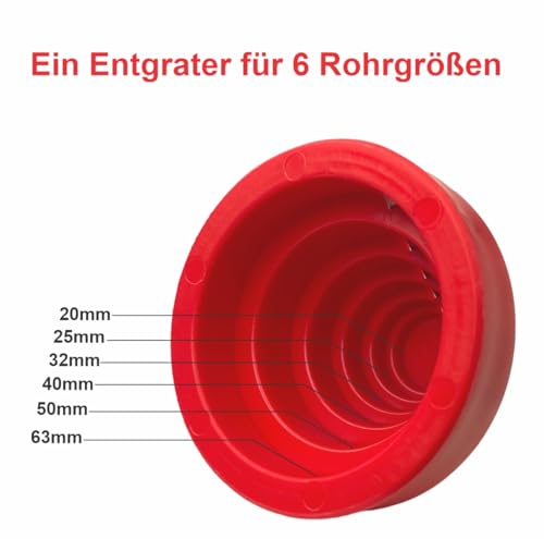 Plastic Pipe Chamfer Tool - Pipe Deburring Tool for 20, 25, 32, 40, 50 and 63 mm Plastic Pipes - High Performance Pipe Cutter - PE Pipe Sharpener and 3 Replacement Blades Pipe scraper set