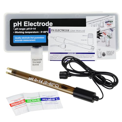 0-14 pH Electrode 200 cm Long pH Probe with BNC Connection Cable Reliable for Continuous Monitoring