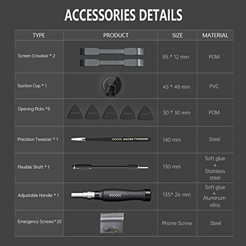 JAKEMY 164 in 1 Precision Screwdriver Set, Laptop Screwdriver Kit, Professional Computer Screwdriver Repair Tools with T5 T6 Torx Screwdriver Bit for MacBook, iPhone, PC, RC, PS5, Watch, Xbox, DIY Fo164 Precision Screwdriver Set