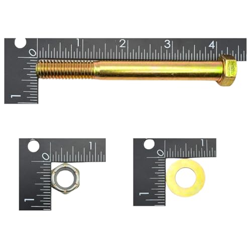 7/16"-14 x 4 Grade 8 Bolts (10-Pack) – Heavy-Duty Hex Bolts Includes Flat Washers & Nylon Lock Nuts – High-Strength SAE J429 Anti-Vibration 4.0" Coarse Thread Bolts 10 Bolts, Washers, Nuts
