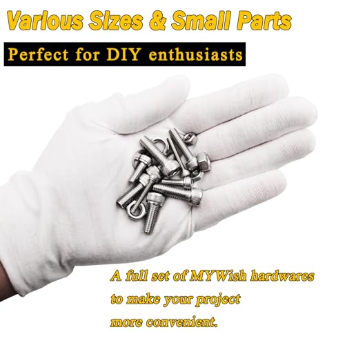 Mywish 2200pc M2-M5 Anti Rust Machine Screws Assortment Kit & 550Pcs M3 Nuts and Bolts Metric Screw 304 Stainless Steel, Hex Button Head Cap Metric Screws, Flat Washers/Nuts/Hex Wrenches