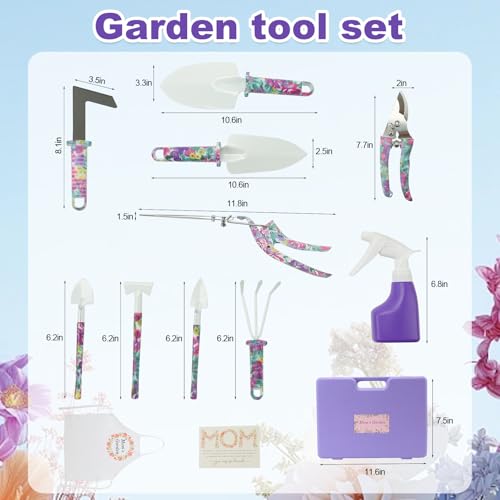 Gardening Gifts for Mom Kit, Garden Hand Tool Set for Women