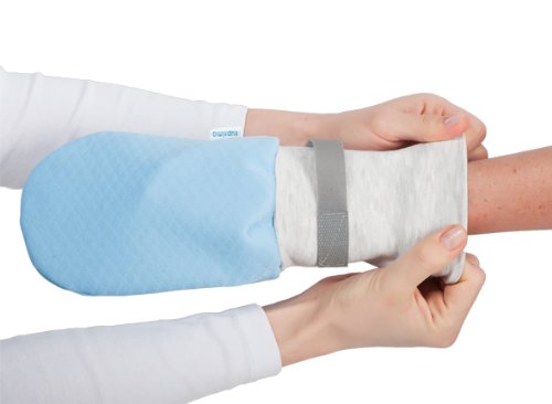 SUPRIMA Patient Protective Gloves - Anti Scratch Gloves for Adults - Soft Mittens for Adults to Support in Care and Care - Comfortable Mittens in Blue