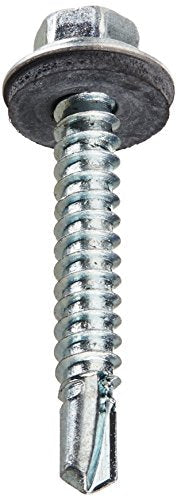 The Hillman Group 561042 12-14-Inch x 1-1/2-Inch Washer Head Neoprene Washer Self Drilling Screw, 100-Pack