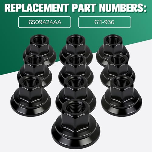 Flange Wheel Lug Nut 10-Pack Compatible with Dodge Ram 3500, 4000, 4500, 5500 2012-2024 Replaces # 6509424AA