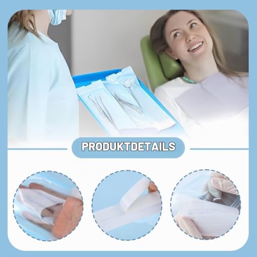 Pack of 200 Sterilisation Bags, Self-Sealing Sterilisation Bags, Sterilisation Bags, Dental Self-Sealing Sterilisation Bag