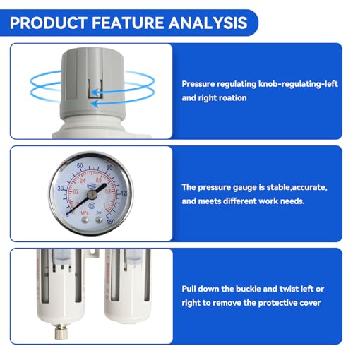 3/8"-Air-Dryer-for-Compressor Semi-Auto Drain 0-150PSI 3/8"-NPT