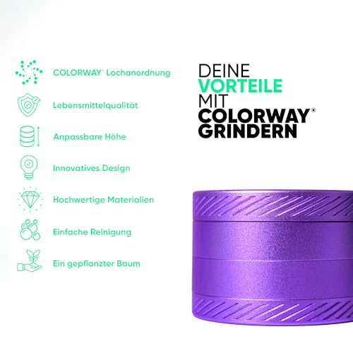 COLORWAY® Aluminium grinder - dark grape
