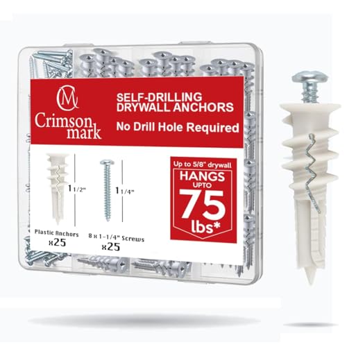 CrimsonMark Wall Mounting Kit – 700 PCS Assorted Nails + 50 PCS Drywall Anchors & Screws | Complete Picture Hanging & Wall Decor Set