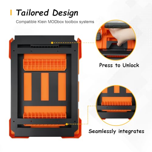 Mounting Plate Compatible with Klein MODbox Toolbox, Wall & Truck Mount Base.Heavy-Duty Steel Construction, Secure Toolbox Storage, Ideal for Workshops, Garages & Job Sites Half Size