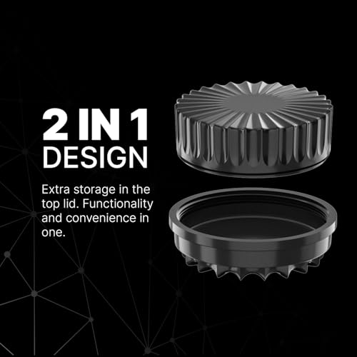 Premium Ceramic Grinder CERAMIC DRAGON 3.0 | Dragon Crystal Ceramic Coating | 5 Pieces with N52 Magnets | 62 mm Ø | Grinder for Herbs and Spices (Black) Black/White