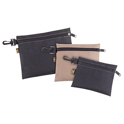CLC Custom Leathercraft BigMouth Bag (1165) and Multi-Purpose Clip-on Zippered Poly Bags (1100), 3 Pack Bundle