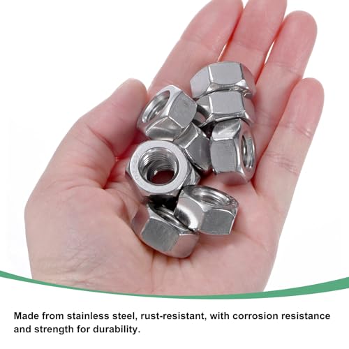 M METERXITY 100-Pack Metric Hex Nuts M12 x 1.75mm Thread Stainless Steel Hexagon Nut Hex Nut Metric Nuts for Machinery/Automotive/Repair/Industrial