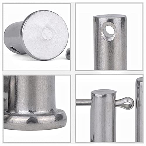 8-20Pack Multisize Flat Head Adjustable Clevis Pin,with Multi-Hole Cylindrical Pin Positioning Pin Clevis Pins Set (Size:M6 x 50mm, 10) M6 x 50mm