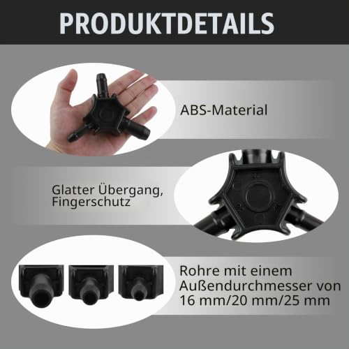 Multi Calibrator/Deburring for Multilayer Pipes 16-20-25 mm, Calibrator Deburring for PEX-AL-PEX and Aluminum Composite Pipe, Calibrator Mandrel Plastic Precise for Pipe Calibration and Deburring