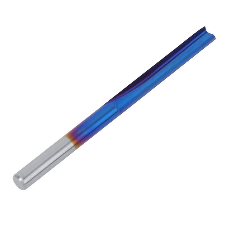 10Pcs 3.175mm CNC Router Carbide 2-Flute Straight Nano Blue Coating End Mill, Handle Milling Tool for Processing Wood