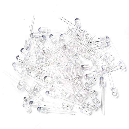 Chanzon 100 pcs 5mm 850nm IR Emitter LED Diode Lights Night Vision Camera (Clear Round Infrared 850 nm DC 1.5V 30mA 100mW) Lighting Bulb Lamps Electronics Components Light Emitting Diodes A) 850 Nm Ir Emitter (100 Pieces)