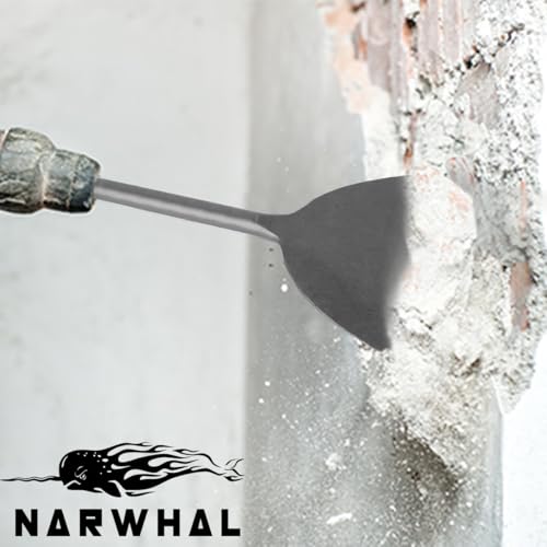 Narwhal SDS Max Chisel Bit (6" Wide x 14" Long - Industrial Grade) Tile Grout Thinset Removal Tool - Compatible with All SDS Max Rotary Hammers (2025 Version)
