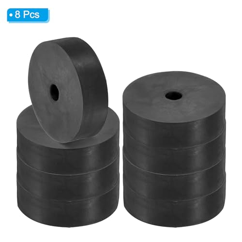 PATIKIL Multi Purpose Rubber Spacer, 8 Pcs 2.8"OD 0.47"ID 0.8"Thickness Neoprene Round Anti-Vibration Isolation Pads Isolator Rubber Bushings Spacer Washer for HVAC Bolts Car Accessories 2.8"OD 0.5"ID 0.8"Thickness