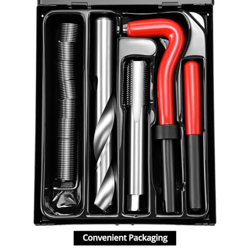 QWORK 12-Piece Stainless Steel M14x1.5 Thread Inserts Kit for Female Thread Repair and Quick Conversion