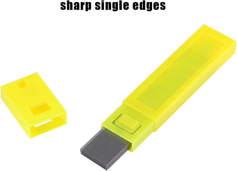 Scraper Blades 4 Inch, 200PCS Replacement Scraper Blades Carbon Steel Razor Blade for Scraper Yellow Shell