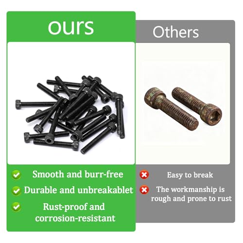 140Pcs M3 x 30mm Hex Socket Head Cap Screws Bolts, Carbon Steel, Black Oxide Finish, Allen Socket Drive, Full Threads,with Hex Spanner M3 x 30-140Pcs