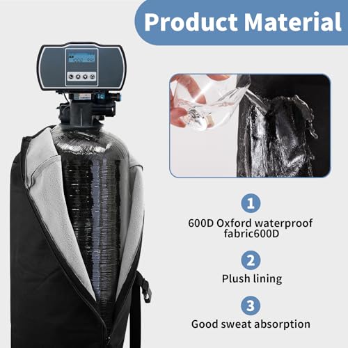 Heavy Duty Water Softener Tank Jacket,Outdoor Insulated Water Softener Tank Cover,600D Oxford Fabric with Plush Lining