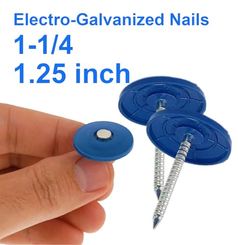 Plastic-Cap-Roofing-Nails-Round-Electro-Galvanized Nails 1 1/4 Inch,500 PCS 500