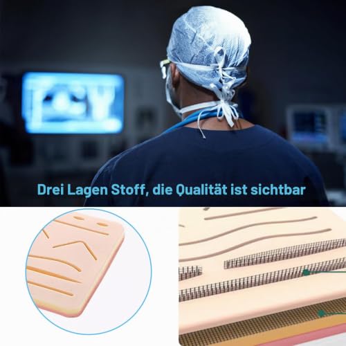 Surgical Suture Set: Suture Material Surgery, Suture Practice Kit, Silicone Sewing Pad with Tool Set, Wound Suture Exercise Set, Sewing Kit Medicine, Surgical Suture Set Wound Suture Exercise Set