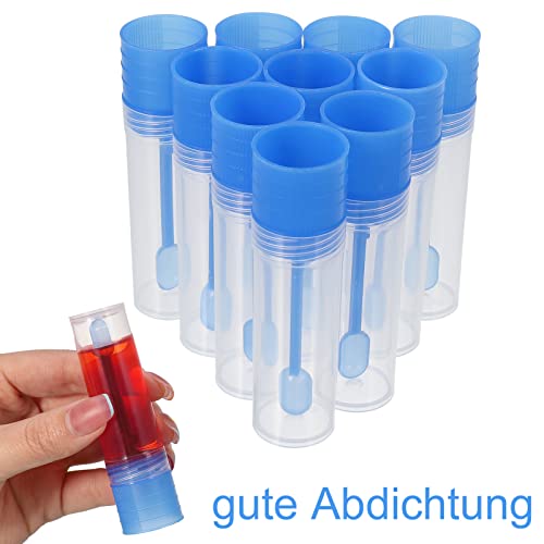 10 Poop Sample Tubes 15 ml with Spoon | Chair sample tube, cats and dogs, for pets to test