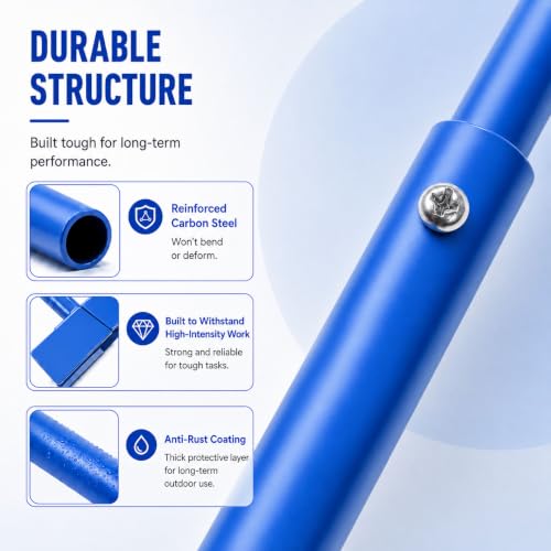 Fuzqq 27.7-Inch Ball Valve Wrench, Shut-Off Ball Valve Tool and Water Valve Key, Heavy Duty Low Carbon Steel Valve Operating Tool for Hard-to-Reach Valves Blue