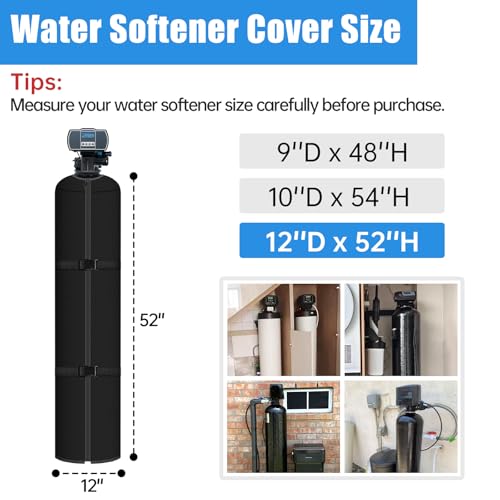 Neoprene Water Softener Tank Jacket Prevents Sweating, 12''D x 52''H, Black