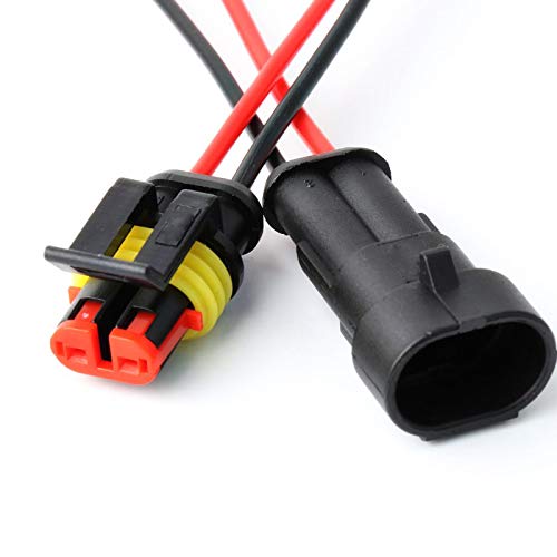 Way Car Waterproof Electrical Connector,16 AWG 2 pin Plug Auto Electrical Wire Connectors for Car, Truck, Boat, and Other Wire Connections.(5 Pack)¡­ 2pin connector--5pack