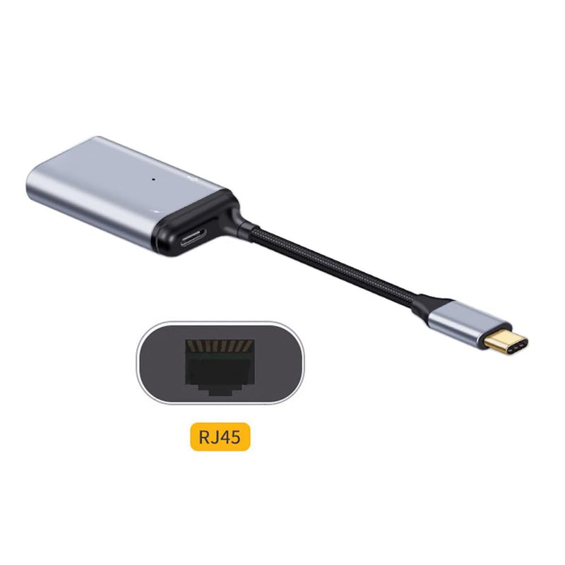 NFHK USB-C Type-C USB3.1 to 1000Mbps Gigabit Ethernet Network LAN Adapter with Female PD Power Port USB-C to LAN 1000Mbps+PD+OTG