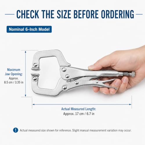 Anxingo 6 Pack 6-Inch Locking C-Clamp Pliers with Swivel Pads 6 × 6"