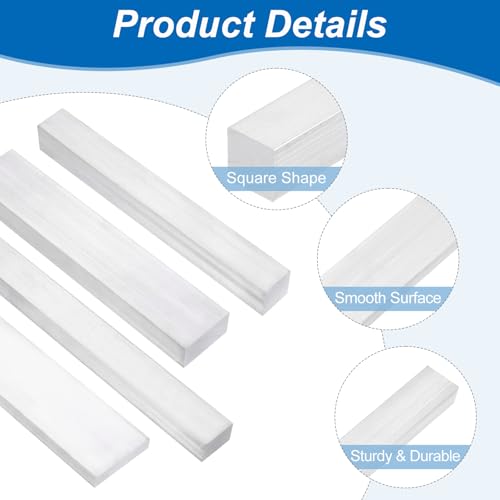 uxcell Square Aluminum Flat Bar, 25/32" Thickness 1-1/4" Width 10" Length Square 6061 Aluminum Flat Plate, 20 x 30 x 254mm Solid Mill Stock with Gloves 20x30x254mm