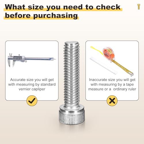 METALLIXITY Socket Head Cap Screw Kit 160Pcs 304 Stainless Steel #8-32x1/4",5/16',3/8",1/2",5/8" 160