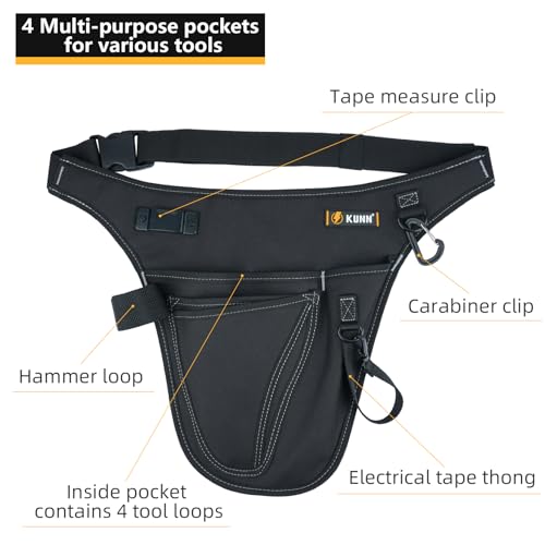 KUNN Garden Tool Organizer Belt Multifunctional Work Apron Pouch for Gardeing Florist Plumbing,Black + 18-Pocket Bucket Tool Organizer | Heavy-Duty 5 Gallon Bucket Caddy