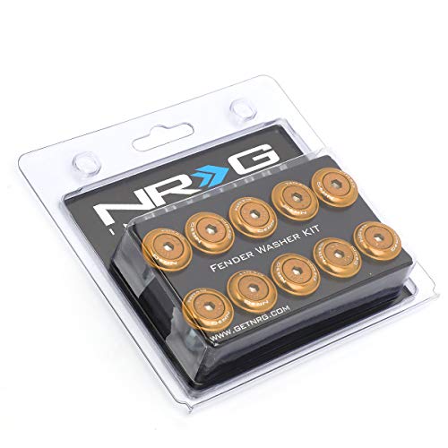 NRG Innovations Fender Washer Kit, 10-Piece Rose Gold Bolts and Washers Set, M6 x 1 Thread, for Plastic Trim & Universal Rivets, NRG-FW-150RG