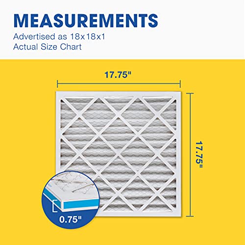 Aerostar Air Filter 18x18x1 MERV 13 AC Filter, HVAC, Furnace Filter, 6 Pack Pro MERV 13