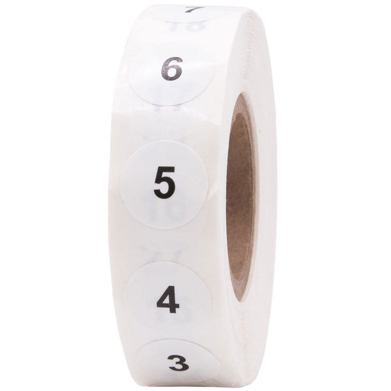 Consecutive Number Stickers 1-100 0.50 Inch 1,000 Total Labels