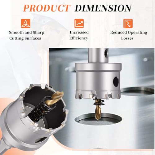 METALLIXITY Hole Saw 160mm 6-5/16" Tungsten Carbide for Metal Silver 160mm (6-5/16")