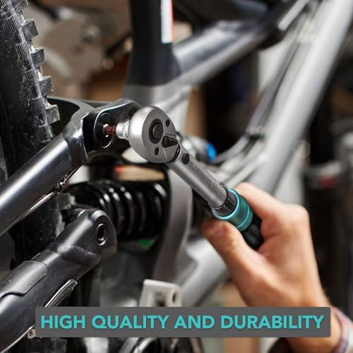 BLUEMARS Bicycle Motorcycle 1/4 Inch Torque Wrench Set 1-25 Nm, Drive Click Torque Wrench Set with Dual Direction Adjustable 72 Tooth for Road and Mountain Bike and Motorcycle Maintenance