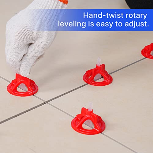 Pro-Grade 1/32" Professional Tile Leveling System Kit 700 Base+100 caps for Floor & Precision Gap Control |Effortless DIY Install(700 Base+100 caps, 1/32)
