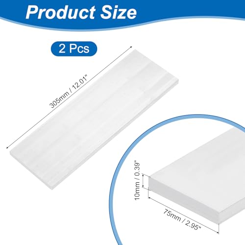 uxcell Square Aluminum Flat Bar, 2pcs 3/8" Thickness 3" Width 16" Length Square 6061 Aluminum Bar Flat Plate, 10 x 75 x 406mm T6511 Solid New Mill Stock 3/8" T x 3" W x 16" L(10x75x406mm) 2
