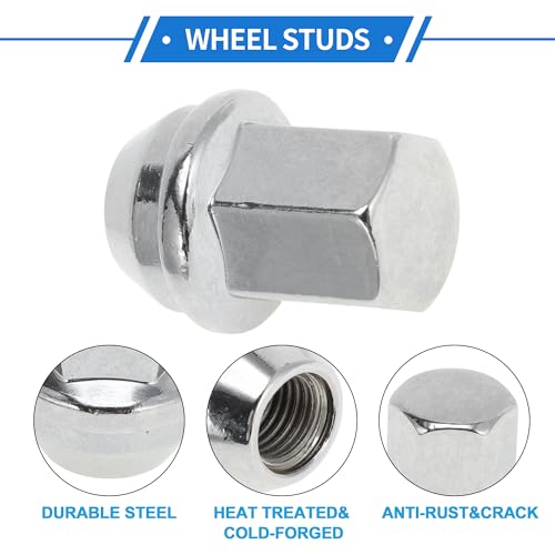 20 Pcs M12x1.50 Lug Nuts for Chevrolet Impala 2008-2009 Alloy Steel Wheel Lug Nuts No.6112631/611263/91000281 Silver Tone